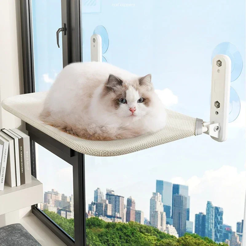 Foldable Cat Window Perch Cordless Cat Window Hammock with 4 Strong Suction