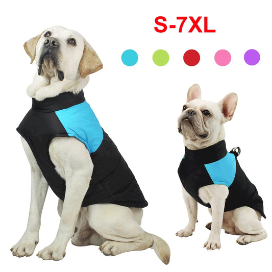 Winter Warm Dog Clothes Waterproof Outfit Vest For Big Small Medium Dogs Pet Puppy Padded Labrador French Bulldog Jacket Coat