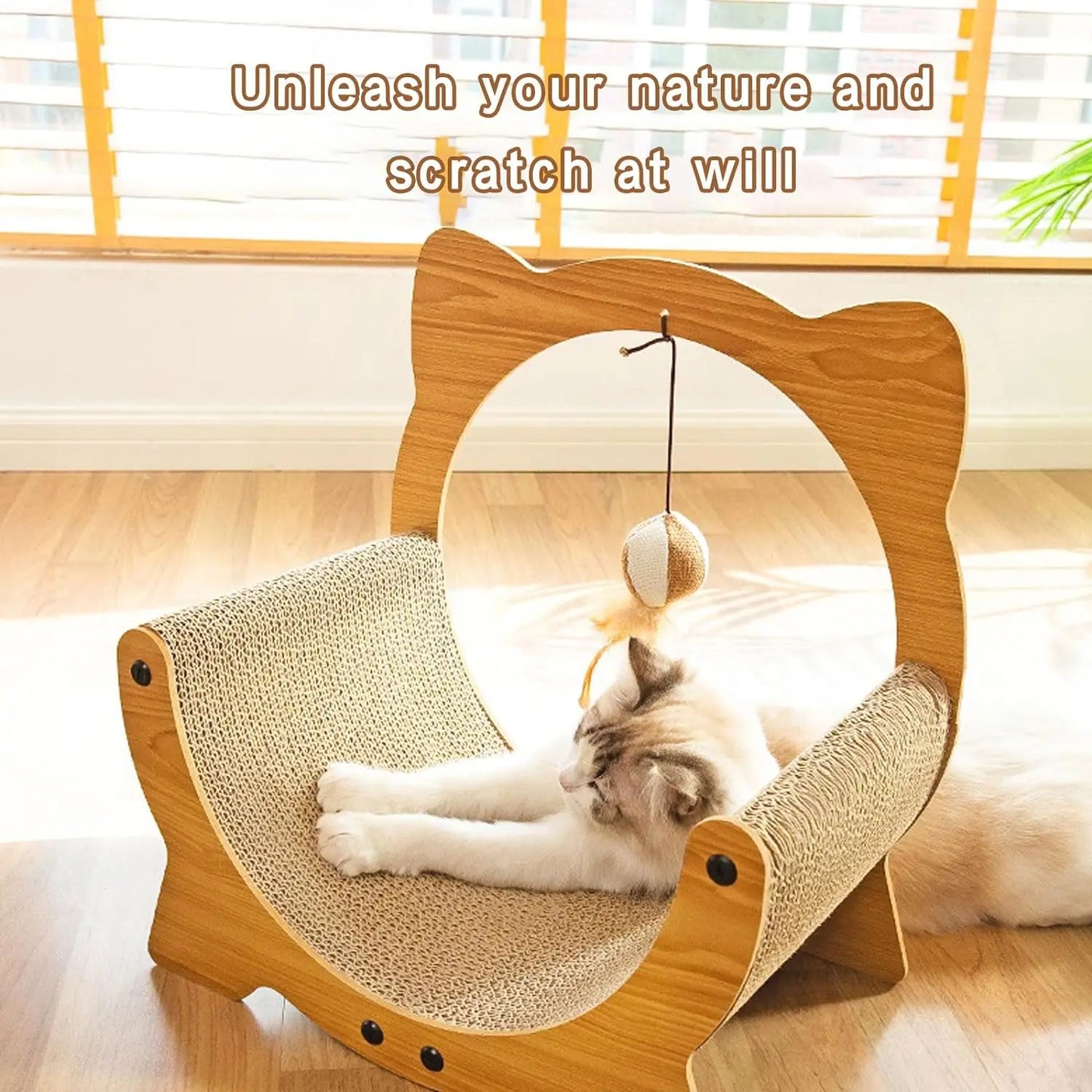 Cat Scratching Sofa with Wooden Frame