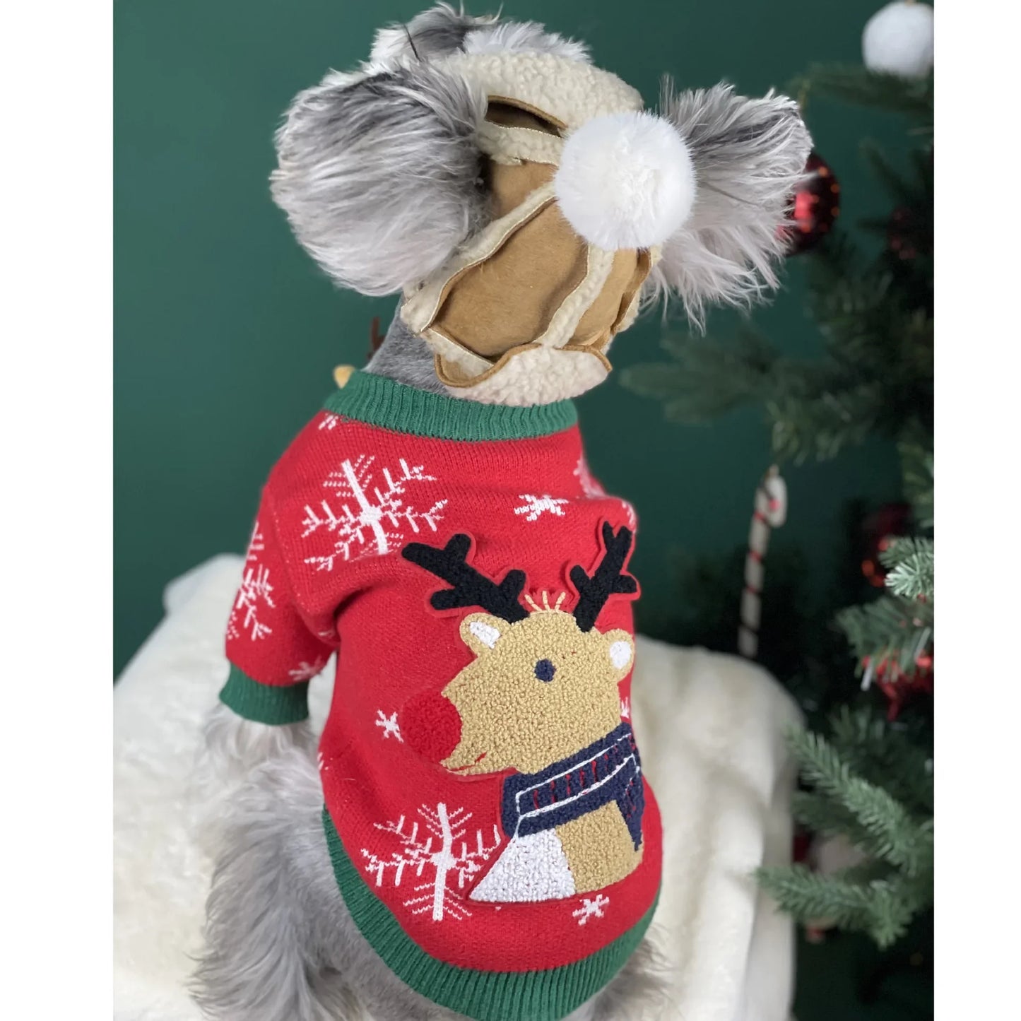 Autumn Winter Dog Clothes Christmas Sweater Pet Schnauzer Yorkshire Maltese Shiba Pomeranian