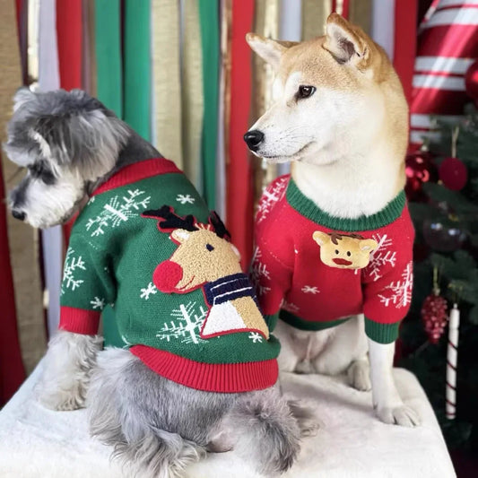 Autumn Winter Dog Clothes Christmas Sweater Pet Schnauzer Yorkshire Maltese Shiba Pomeranian